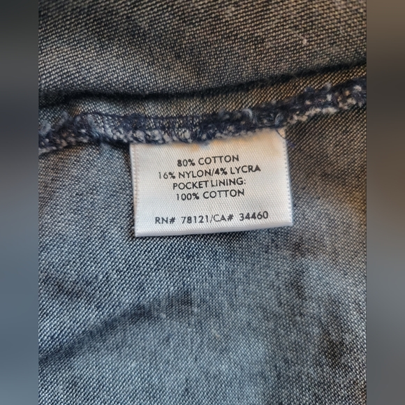 Eileen Fisher snap front stretch denim jean jacket medium - Picture 8 of 10